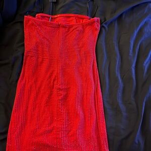 Fashion Nova Red Strapless Dress